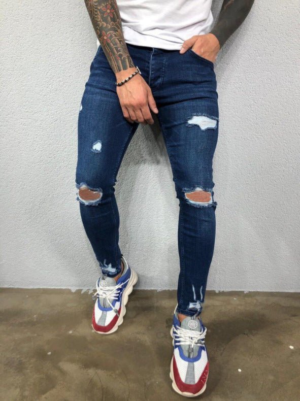 best Men'S Ripped Elastic Feet Torn New Hot Style Trendy Jeans 0 shop online at M2K Trends for