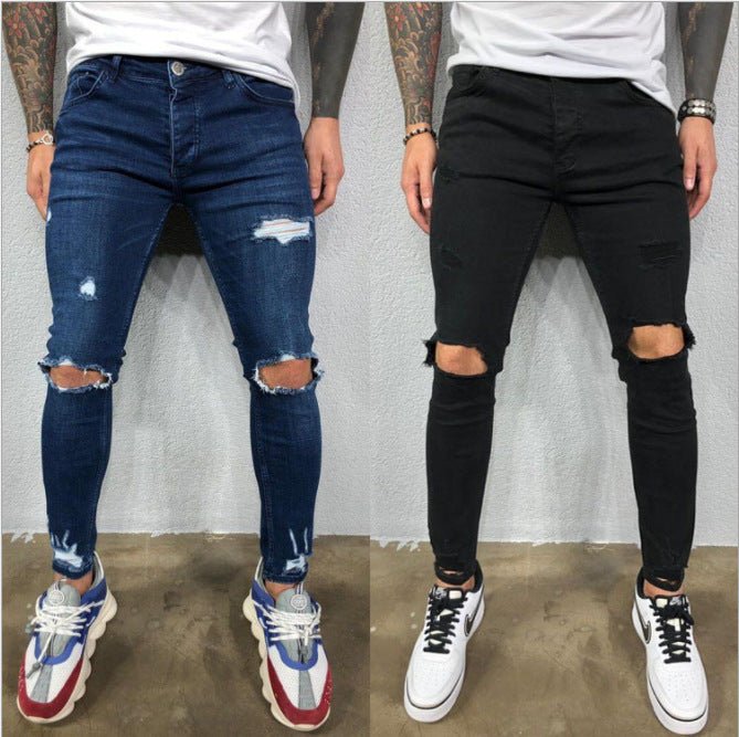 best Men'S Ripped Elastic Feet Torn New Hot Style Trendy Jeans 0 shop online at M2K Trends for