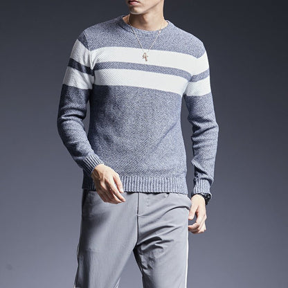 best Men's Sweater All-match All-match Sweater Striped Sweater Men 0 shop online at M2K Trends for