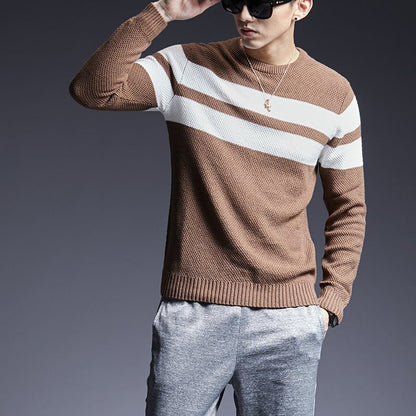 best Men's Sweater All-match All-match Sweater Striped Sweater Men 0 shop online at M2K Trends for