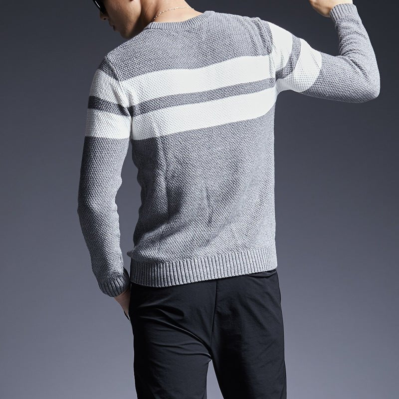 best Men's Sweater All-match All-match Sweater Striped Sweater Men 0 shop online at M2K Trends for