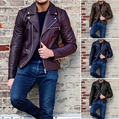 best Men's temperament leather coat 0 shop online at M2K Trends for