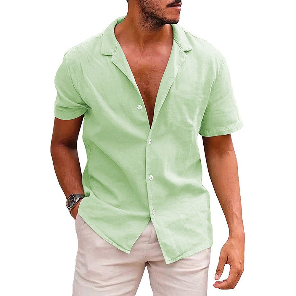 best Men's Tops Casual Button Down Shirt Short Sleeve Beach Shirt Summer 4 shop online at M2K Trends for