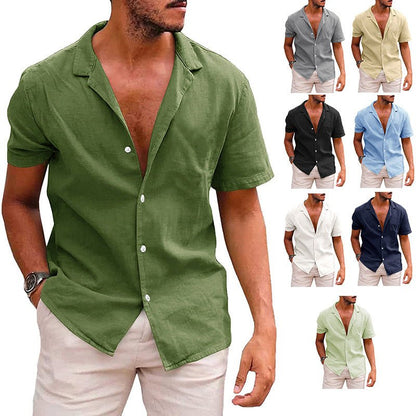 best Men's Tops Casual Button Down Shirt Short Sleeve Beach Shirt Summer 4 shop online at M2K Trends for