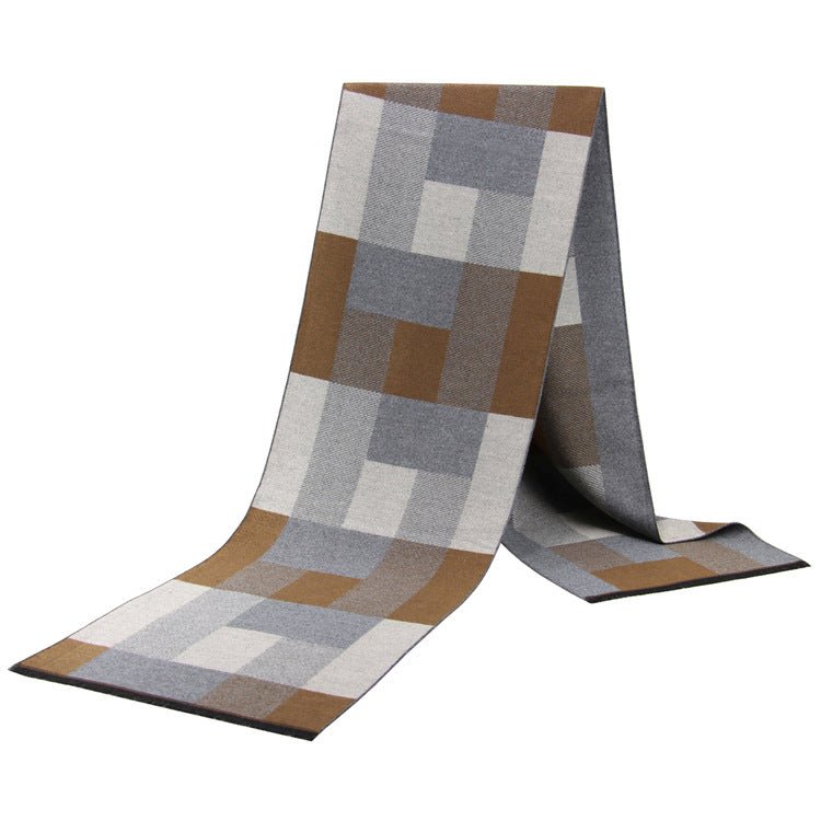 best Men's Wool-like Scarf Korean-style Plaid 0 shop online at M2K Trends for