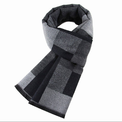 best Men's Wool-like Scarf Korean-style Plaid 0 shop online at M2K Trends for