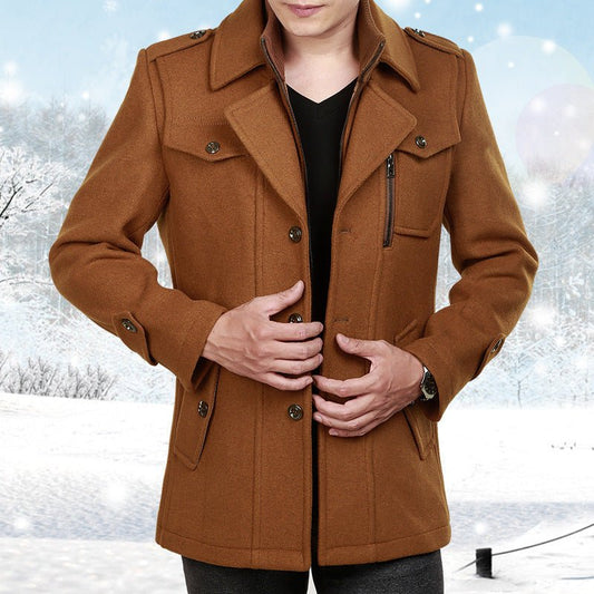 best Men's Woolen Coat Mid-length Korean Style 0 shop online at M2K Trends for