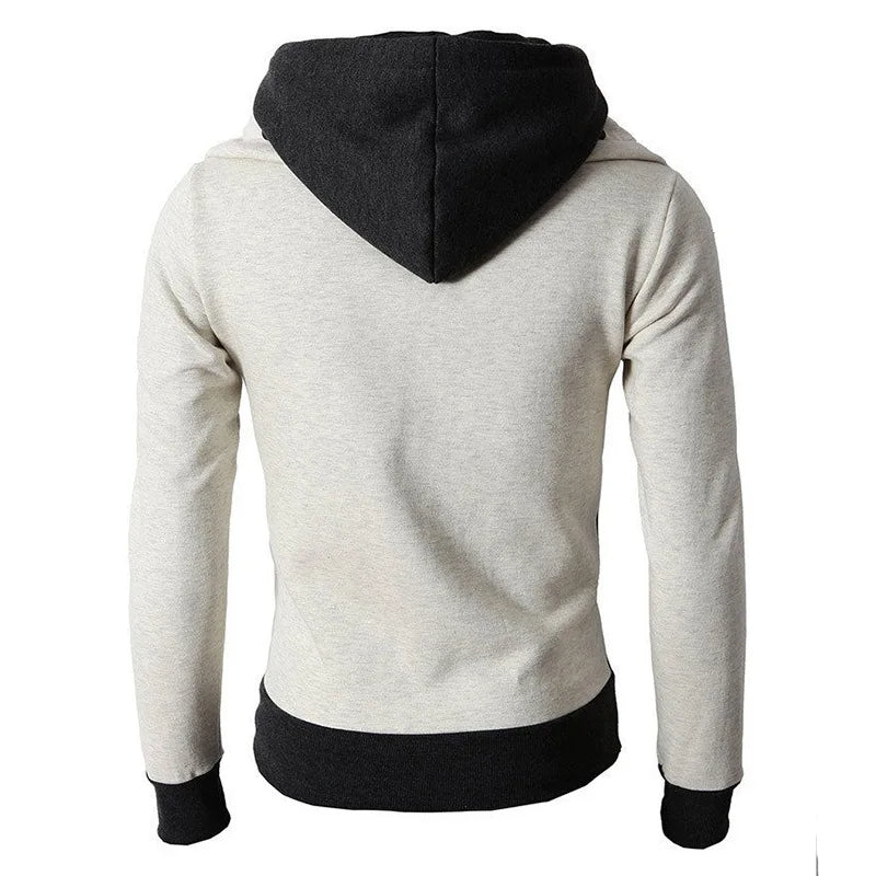 best Men's Zip UP Hooded Jacket Fake Two Piece Sports Cardigan Casual Slim Sweatshirt Jacket 0 shop online at M2K Trends for