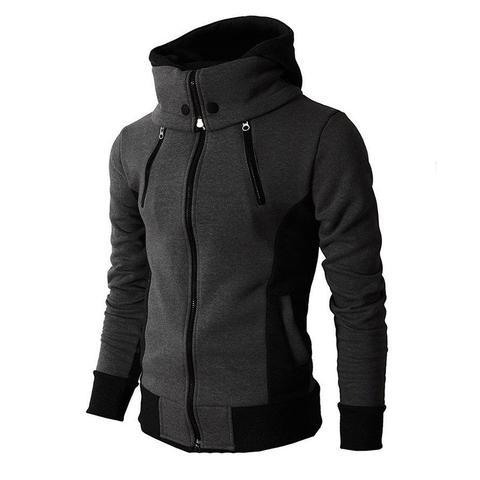 best Men's Zip UP Hooded Jacket Fake Two Piece Sports Cardigan Casual Slim Sweatshirt Jacket 0 shop online at M2K Trends for