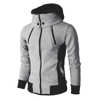 best Men's Zip UP Hooded Jacket Fake Two Piece Sports Cardigan Casual Slim Sweatshirt Jacket 0 shop online at M2K Trends for