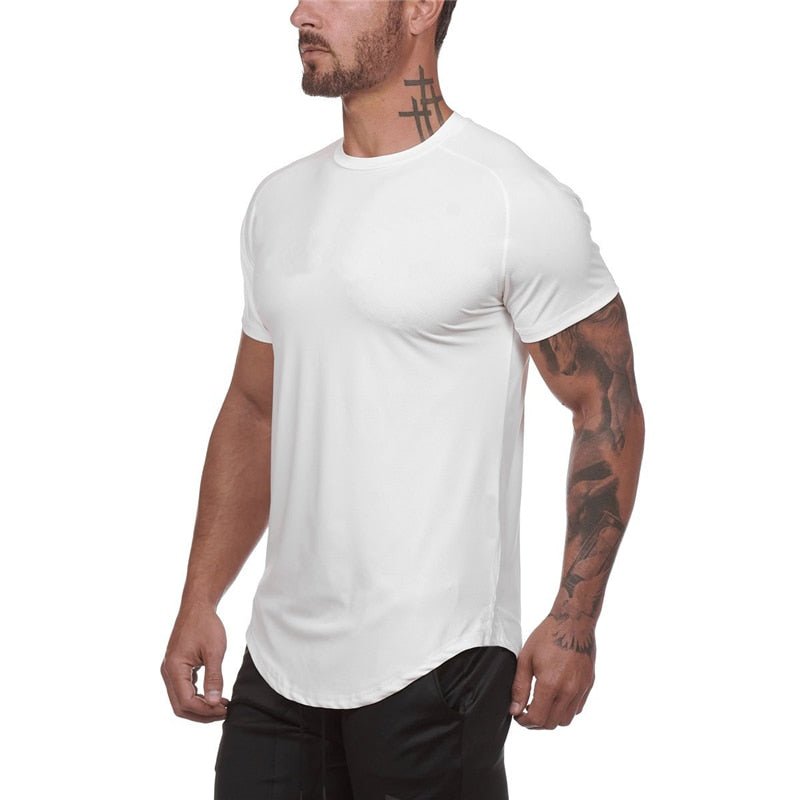 best Mesh T-Shirt Clothing Tight Gym Mens Summer New Brand Tops Tees Homme Solid Quick Dry Bodybuilding Fitness Tshirt 0 shop online at M2K Trends for