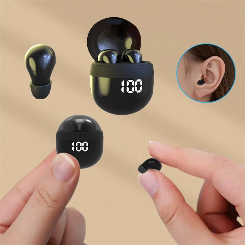 best mini headphones wireless bluetooth earphones sleep headset with mic noise reduction heavy bass earbuds for smart phone earbuds shop online at M2K Trends for #AffordableTech