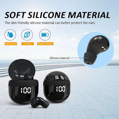 best mini headphones wireless bluetooth earphones sleep headset with mic noise reduction heavy bass earbuds for smart phone earbuds shop online at M2K Trends for #AffordableTech