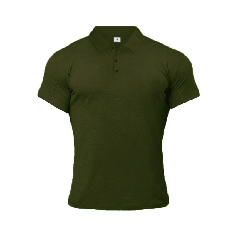 best Muscleguys Man Fashion Polo Shirt Casual Fashion Plain Color Short Sleeve High Quality Slim Polo Shirt Men Fitness Polo homme shop online at M2K Trends for