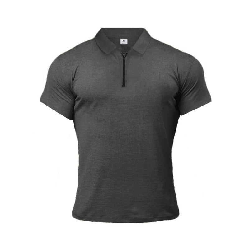 best Muscleguys Man Fashion Polo Shirt Casual Fashion Plain Color Short Sleeve High Quality Slim Polo Shirt Men Fitness Polo homme shop online at M2K Trends for