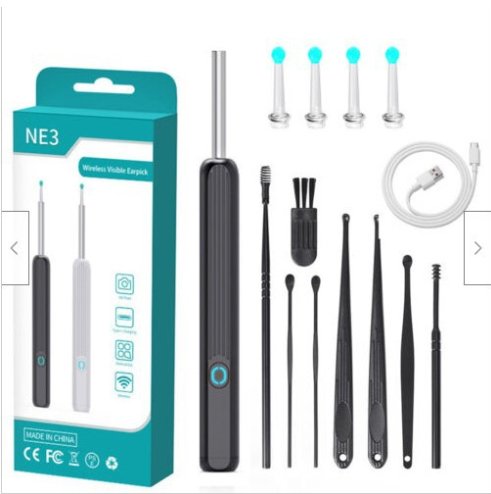 best NE3 Ear Cleaner Otoscope Ear Wax Removal Tool With Camera LED Light Wireless Ear Endoscope Ear Cleaning Kit For I-phone 0 shop online at M2K Trends for