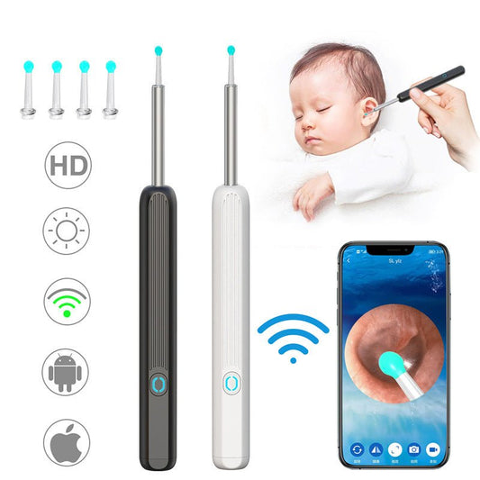 best NE3 Ear Cleaner Otoscope Ear Wax Removal Tool With Camera LED Light Wireless Ear Endoscope Ear Cleaning Kit For I-phone 0 shop online at M2K Trends for