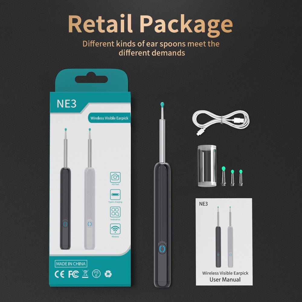 best NE3 Ear Cleaner Otoscope Ear Wax Removal Tool With Camera LED Light Wireless Ear Endoscope Ear Cleaning Kit For I-phone 0 shop online at M2K Trends for