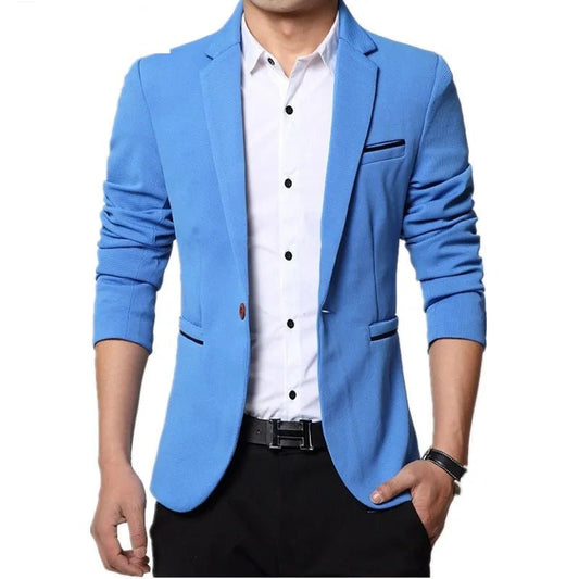 best New Arrival high quality Men Suit Single Button Leisure Blazers Jacket Men men's Korean Fashion Slim Fit Casual Blazer suits shop online at M2K Trends for
