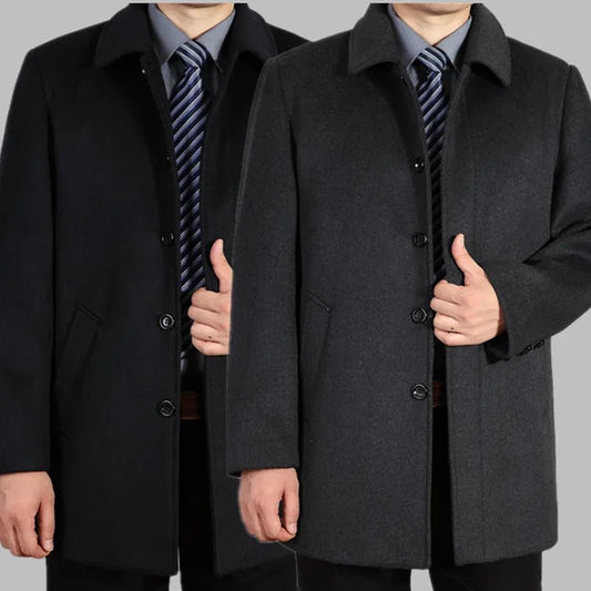 best new arrival men's wool coat medium-long male thickening large outerwear winter warm trench plus size M L XL 2XL 3XL 4XL5XL6XL7XL shop online at M2K Trends for