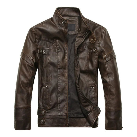 best New arrive brand motorcycle leather jacket men men's leather jackets jaqueta de couro masculina mens leather coats shop online at M2K Trends for Jackets & Coats