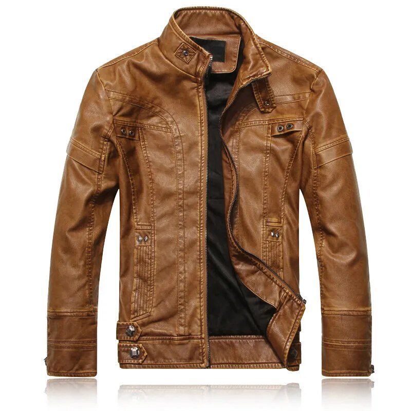best New arrive brand motorcycle leather jacket men men's leather jackets jaqueta de couro masculina mens leather coats shop online at M2K Trends for Jackets & Coats