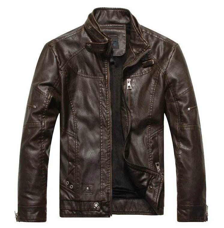 best New arrive brand motorcycle leather jacket men men's leather jackets jaqueta de couro masculina mens leather coats shop online at M2K Trends for Jackets & Coats