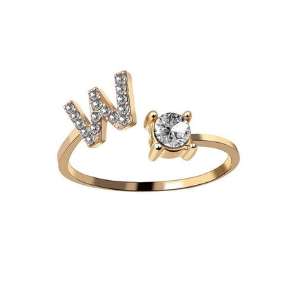 best New Design Adjustable 26 Initial Letter Ring Fashion Jewelry For Women Simple Elegant Jewelry Accessories shop online at M2K Trends for Fashion Jewelry