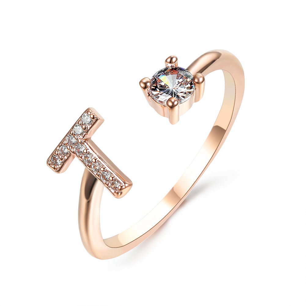 best New Design Adjustable 26 Initial Letter Ring Fashion Jewelry For Women Simple Elegant Jewelry Accessories shop online at M2K Trends for Fashion Jewelry