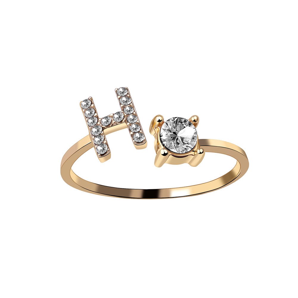 best New Design Adjustable 26 Initial Letter Ring Fashion Jewelry For Women Simple Elegant Jewelry Accessories shop online at M2K Trends for Fashion Jewelry