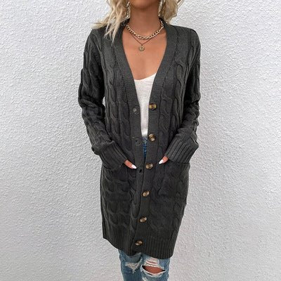 best New Fashion Elegant Autumn Long Jacket Coat Women Ladies Long Sleeve Slim Knitted Cardigan Outwear Sweater Women Plus Size women`s coats shop online at M2K Trends for Women`s Coats