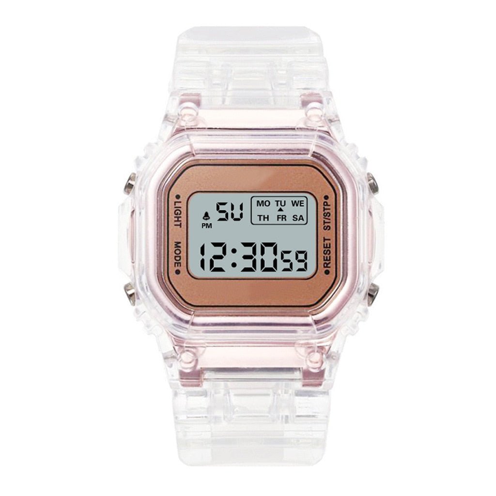 best New Fashion Transparent Digital Watch Square Women Watches Sports Electronic Wrist Watch Reloj Mujer Clock Jewelry & Watches shop online at M2K Trends for