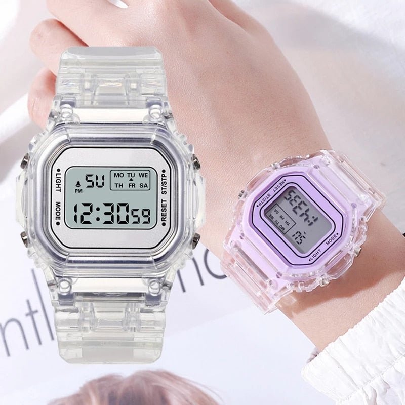 best New Fashion Transparent Digital Watch Square Women Watches Sports Electronic Wrist Watch Reloj Mujer Clock Jewelry & Watches shop online at M2K Trends for