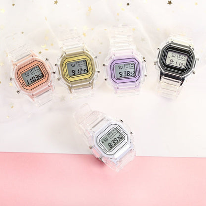 best New Fashion Transparent Digital Watch Square Women Watches Sports Electronic Wrist Watch Reloj Mujer Clock Jewelry & Watches shop online at M2K Trends for