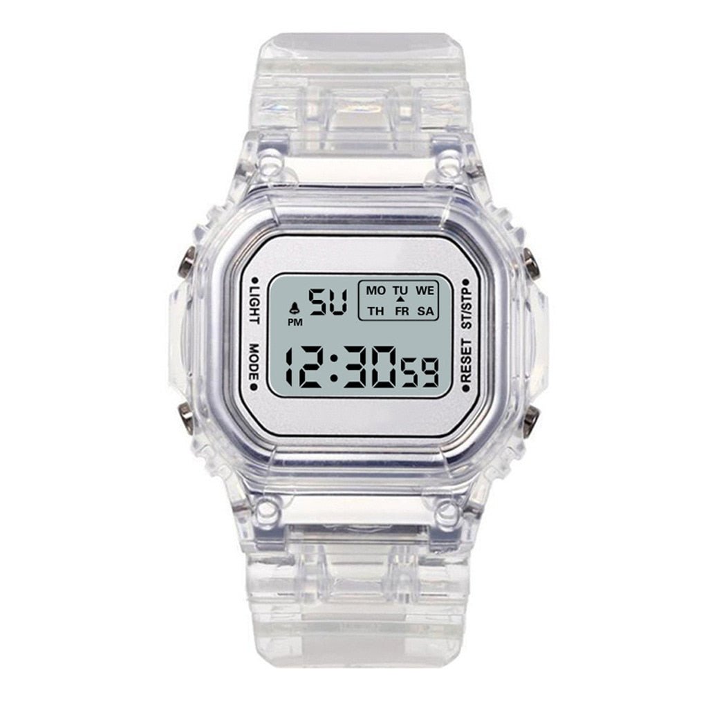 best New Fashion Transparent Digital Watch Square Women Watches Sports Electronic Wrist Watch Reloj Mujer Clock Jewelry & Watches shop online at M2K Trends for