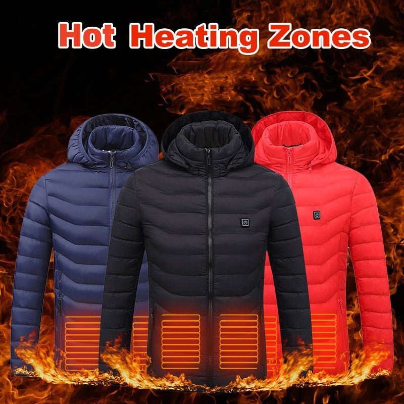 best New Heated Jacket Coat USB Electric Jacket Cotton Coat Heater Thermal Clothing Heating Vest Men's Clothes Winter 0 shop online at M2K Trends for