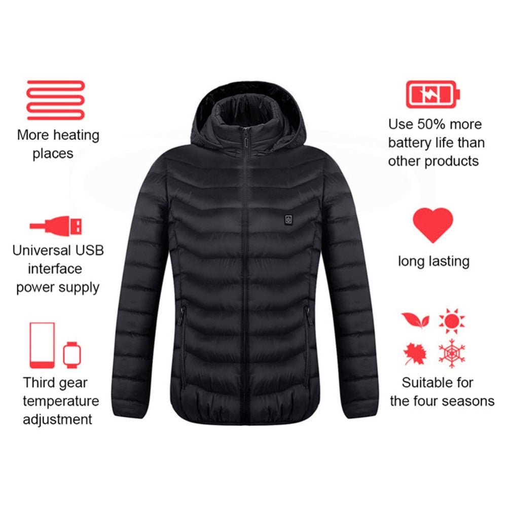 best New Heated Jacket Coat USB Electric Jacket Cotton Coat Heater Thermal Clothing Heating Vest Men's Clothes Winter 0 shop online at M2K Trends for