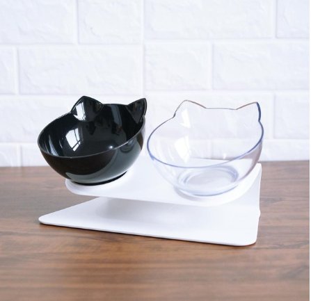 best New Inclined Food Cat Ear Oblique Mouth Transparent Single Pet Bowl 0 shop online at M2K Trends for