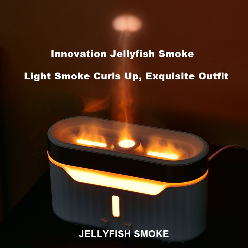 best New Jellyfish Flame Humidifier Simulation Flame Aromatherapy Humidifier Jellyfish Fog Circle Atmosphere Lamp Humidifier Lighting shop online at M2K Trends for Wireless