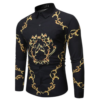 best New Mens Long Sleeve Shirts Slim Fit Casual Shirt For Men Flower Shirt 0 shop online at M2K Trends for