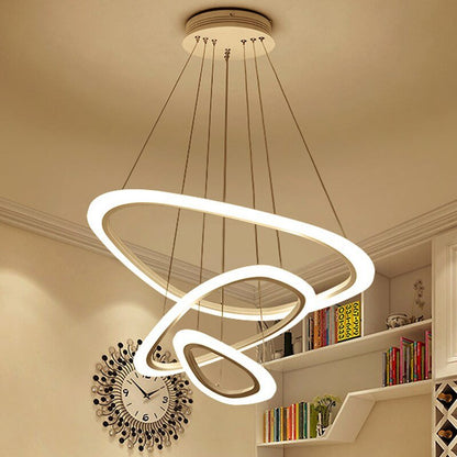 best New Modern pendant lights for living room dining room 4/3/2/1 Circle Rings acrylic LED Lighting ceiling Lamp fixtures 0 shop online at M2K Trends for