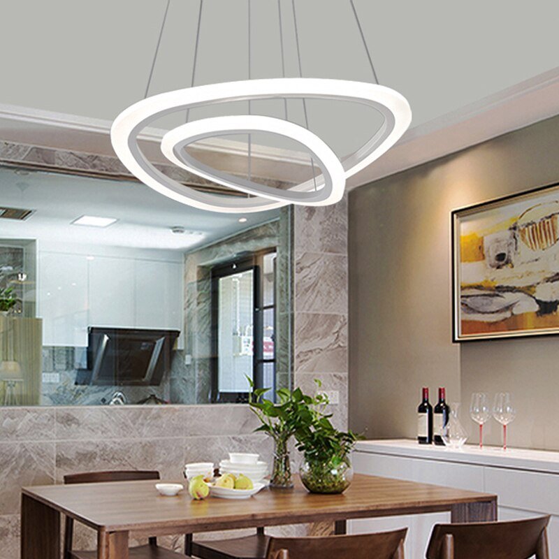 best New Modern pendant lights for living room dining room 4/3/2/1 Circle Rings acrylic LED Lighting ceiling Lamp fixtures 0 shop online at M2K Trends for