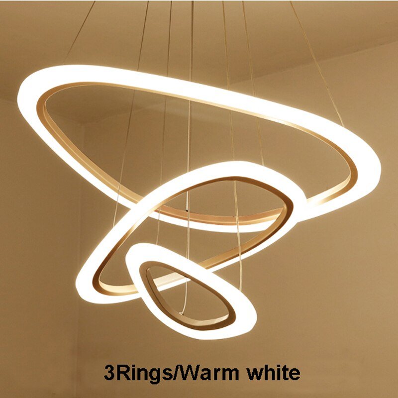 best New Modern pendant lights for living room dining room 4/3/2/1 Circle Rings acrylic LED Lighting ceiling Lamp fixtures 0 shop online at M2K Trends for