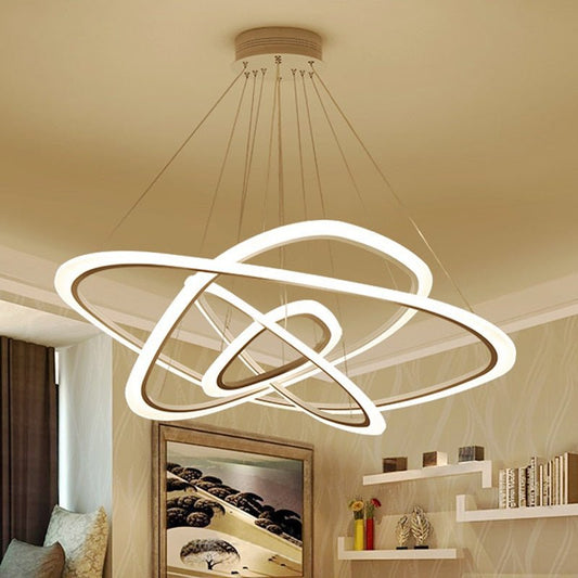 best New Modern pendant lights for living room dining room 4/3/2/1 Circle Rings acrylic LED Lighting ceiling Lamp fixtures 0 shop online at M2K Trends for