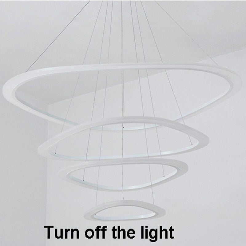 best New Modern pendant lights for living room dining room 4/3/2/1 Circle Rings acrylic LED Lighting ceiling Lamp fixtures 0 shop online at M2K Trends for