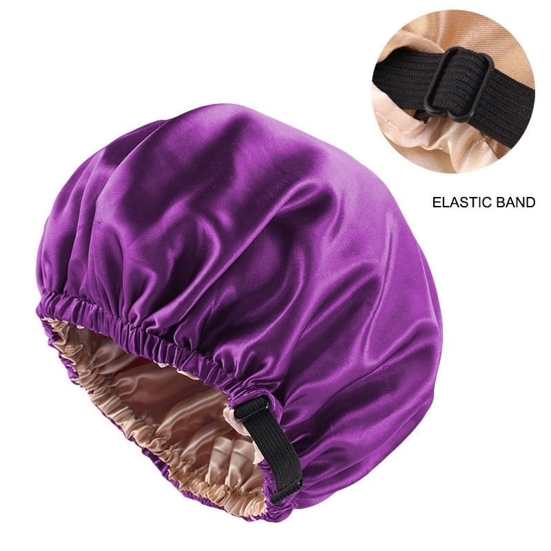 best New Satin Hair Cap For Sleeping Invisible Flat Imitation Silk Round Haircare Women Headwear Ceremony Adjusting Button Night Hat 0 shop online at M2K Trends for