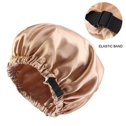 best New Satin Hair Cap For Sleeping Invisible Flat Imitation Silk Round Haircare Women Headwear Ceremony Adjusting Button Night Hat 0 shop online at M2K Trends for