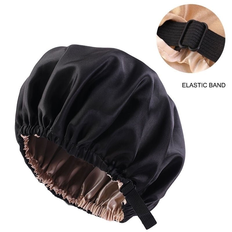 best New Satin Hair Cap For Sleeping Invisible Flat Imitation Silk Round Haircare Women Headwear Ceremony Adjusting Button Night Hat 0 shop online at M2K Trends for