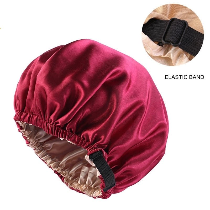 best New Satin Hair Cap For Sleeping Invisible Flat Imitation Silk Round Haircare Women Headwear Ceremony Adjusting Button Night Hat 0 shop online at M2K Trends for