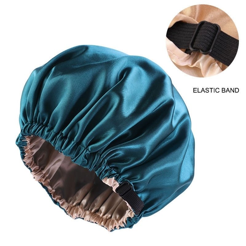 best New Satin Hair Cap For Sleeping Invisible Flat Imitation Silk Round Haircare Women Headwear Ceremony Adjusting Button Night Hat 0 shop online at M2K Trends for